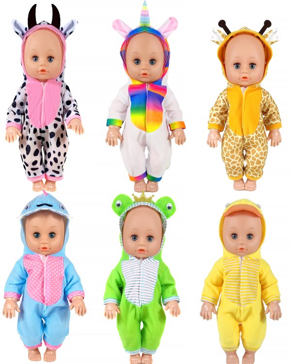 12 inch Baby Doll Clothes[6 Sets Animal Styling ] for 10/11 /12 inch Dolls