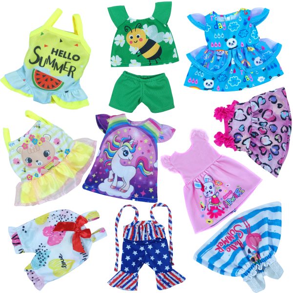 Alive Baby Clothes, 7 Sets Baby Doll Clothes Accessories Dress Swimsuit Outfit for 10-12 Inch Dolls Girls Birthday Xmas - Image 5