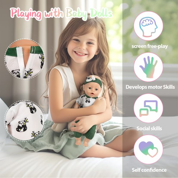 8 Set 14-16 inch Baby Doll Accessories Outfit with Headbands for 43cm New Born - Image 3