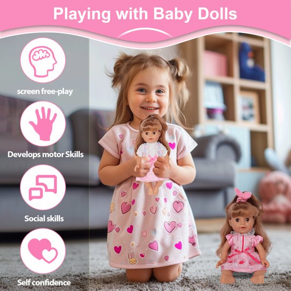 12 inch Baby Doll Clothes[6 Sets](Include 4 Hats + 1 Bowknot ) - Image 3