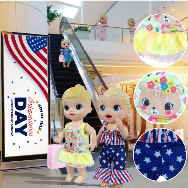 Alive Baby Clothes, 7 Sets Baby Doll Clothes Accessories Dress Swimsuit Outfit for 10-12 Inch Dolls Girls Birthday Xmas - Image 2