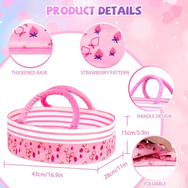 Reborn Baby Doll Accessories with Bassinet,Baby Doll Clothes Knitted Outfit for 17-22 inch Newborn Girls - Image 6