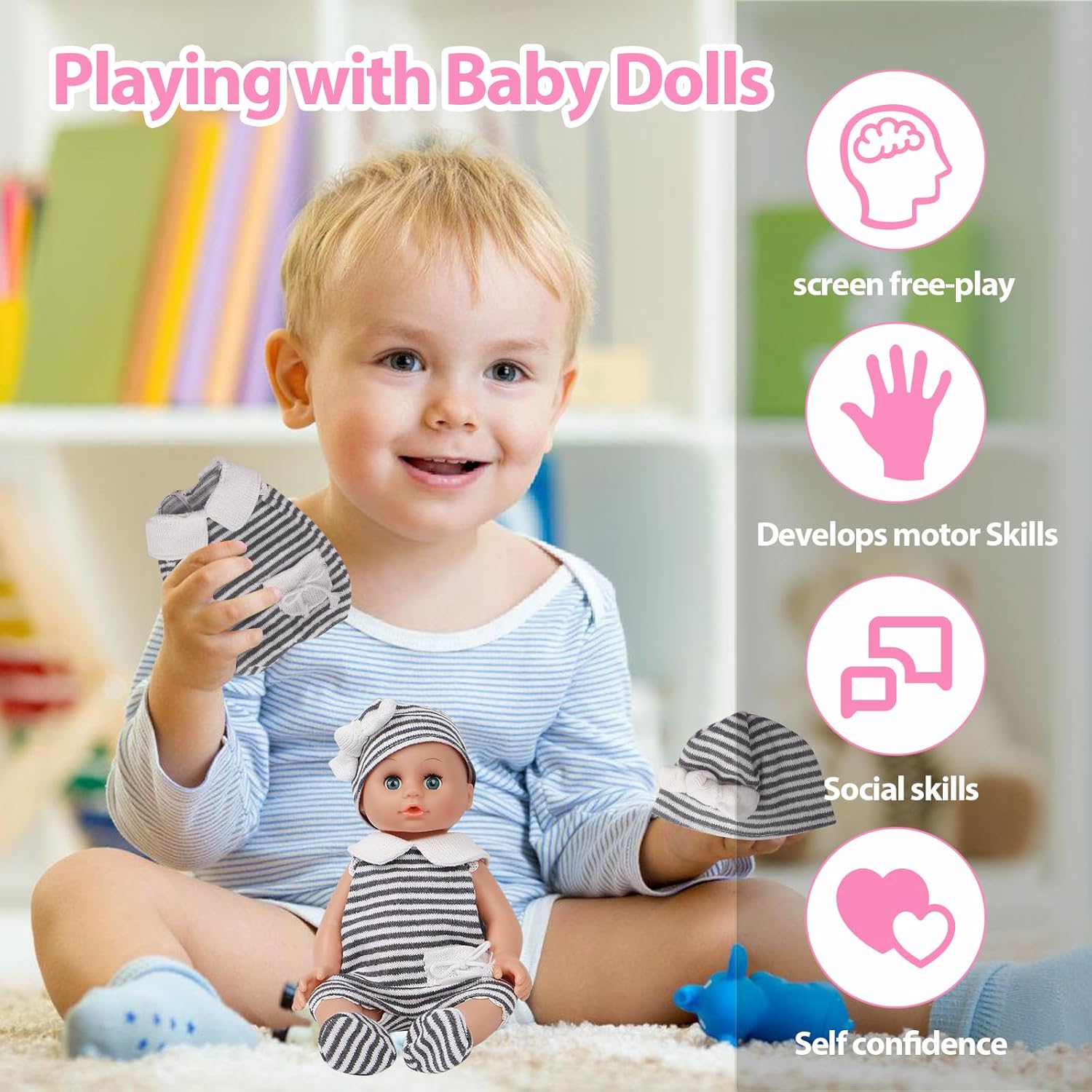 12 inch Doll Clothing for Baby Alive, 5 Set Knitted Outfit Accessories for 10-12 inch Girls Boys - Image 5