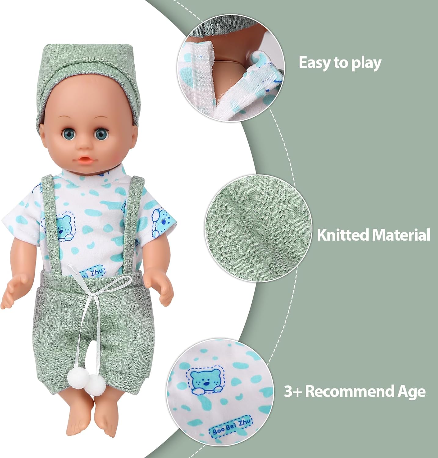 12 inch Doll Clothing for Baby Alive, 5 Set Knitted Outfit Accessories for 10-12 inch Girls Boys - Image 4