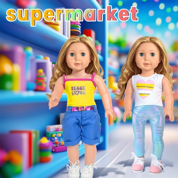 18 inch Doll Clothes Accessories, ARTST 18PCS Doll Clothes Outfit Dress for 18 inch, Xmas Gift for Girls(10 Set) - Image 4