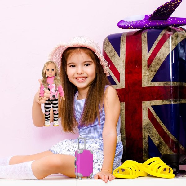 14-Inch-Girl-Doll-Travel-Suitcase-Play-Set Doll- Clothes- Accessories - Image 2