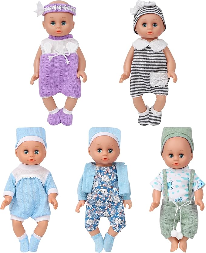 12 inch Doll Clothing for Baby Alive, 5 Set Knitted Outfit Accessories for 10-12 inch Girls Boys - Image 3
