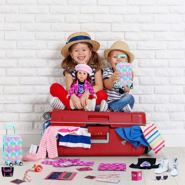 18 inch Doll Clothes Accessories Girl Suitcase Luggage Travel - Image 7