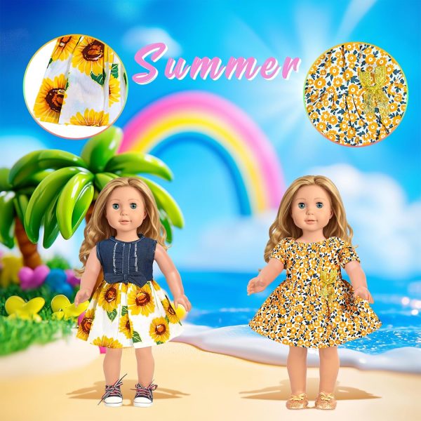 18 inch Doll Clothes Accessories, ARTST 18PCS Doll Clothes Outfit Dress for 18 inch, Xmas Gift for Girls(10 Set) - Image 5