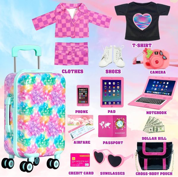 18 inch Doll Clothes Accessories Girl Suitcase Luggage Travel - Image 4