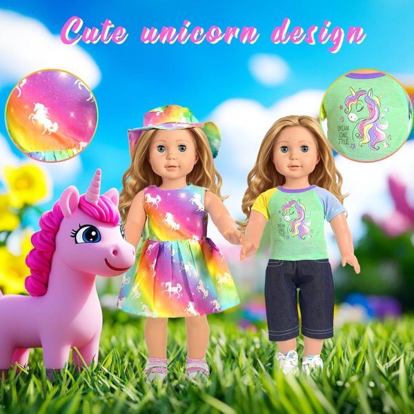 18 inch Doll Clothes Accessories, ARTST 18PCS Doll Clothes Outfit Dress for 18 inch, Xmas Gift for Girls(10 Set) - Image 7