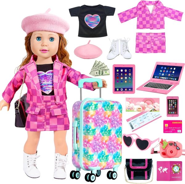18 inch Doll Clothes Accessories Girl Suitcase Luggage Travel