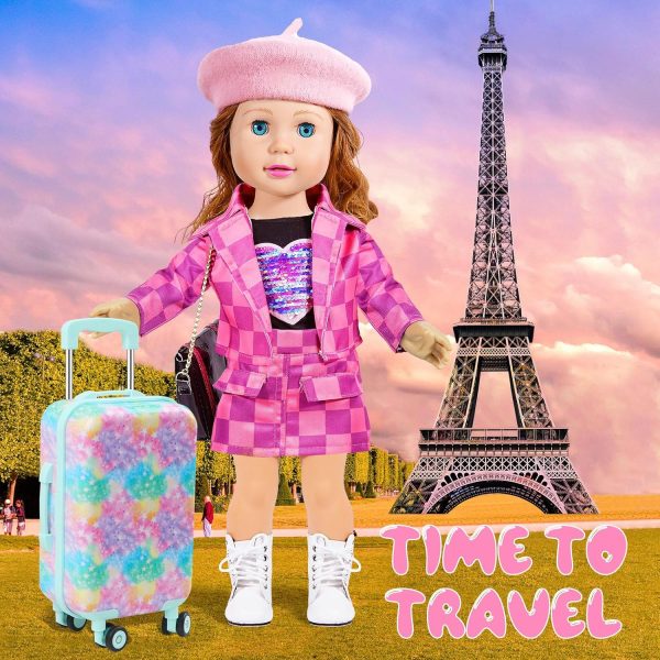 18 inch Doll Clothes Accessories Girl Suitcase Luggage Travel - Image 6