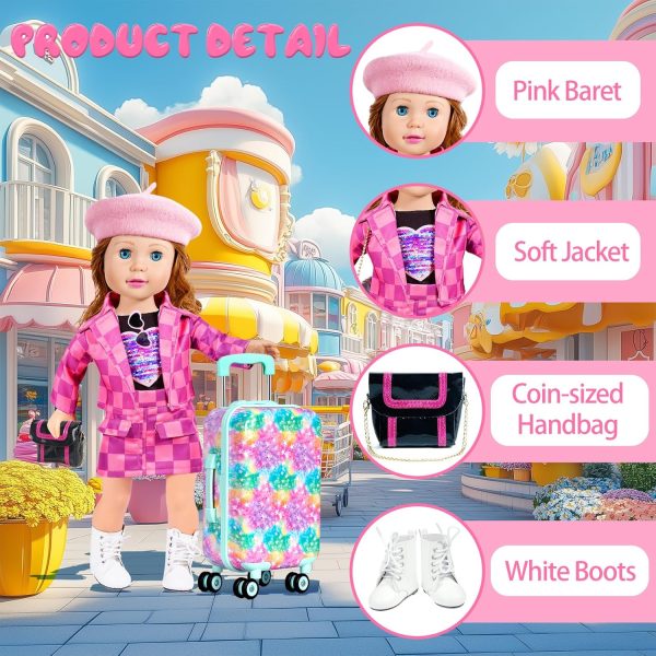 18 inch Doll Clothes Accessories Girl Suitcase Luggage Travel - Image 3