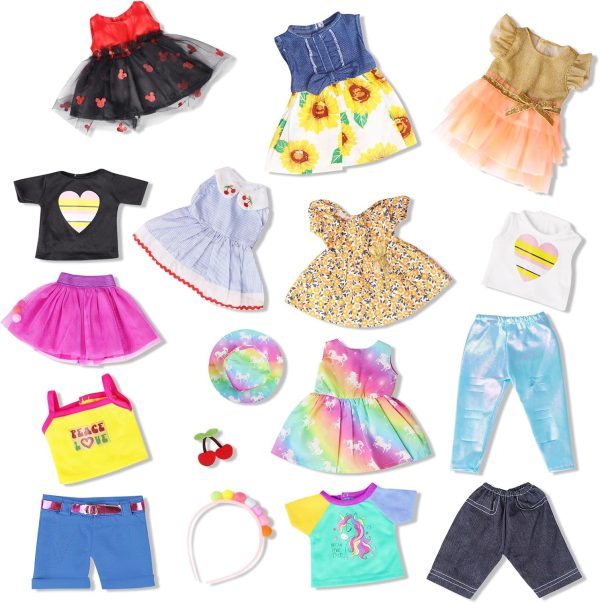 18 inch Doll Clothes Accessories, ARTST 18PCS Doll Clothes Outfit Dress for 18 inch, Xmas Gift for Girls(10 Set) - Image 6