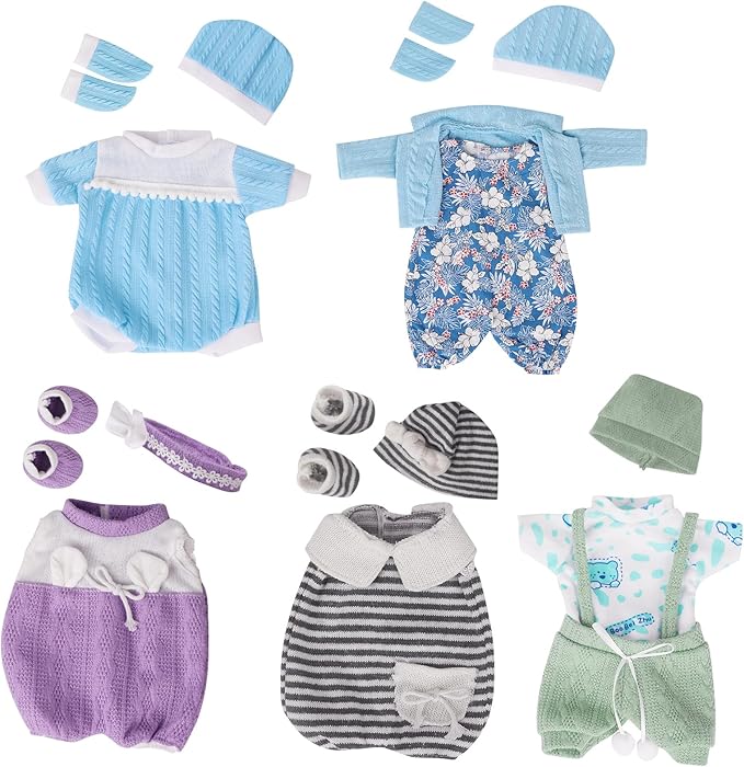 12 inch Doll Clothing for Baby Alive, 5 Set Knitted Outfit Accessories for 10-12 inch Girls Boys