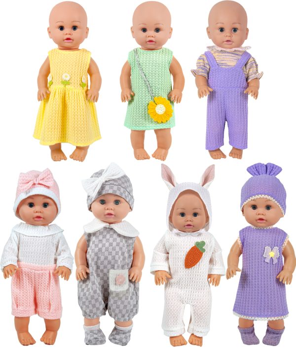 4-18 inch Doll Accessories Dress with Hats Socks Outfits Fits for 43cm New Born