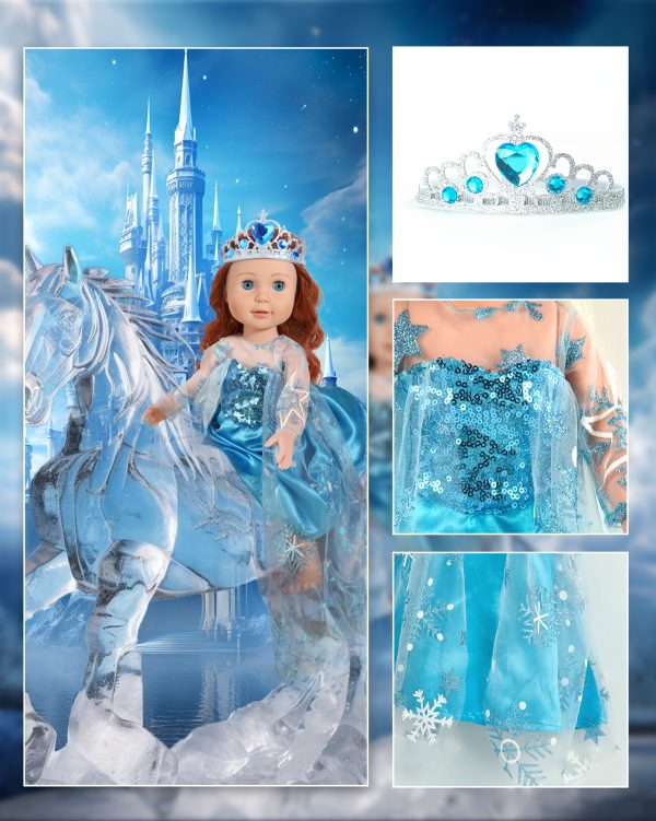 18 inch Doll Clothes Accessories, 6PCS Princess Costume Set with Crown Fits for 18 inch Girl Dolls, Gift for Girl Christmas Birthday Party - Image 6
