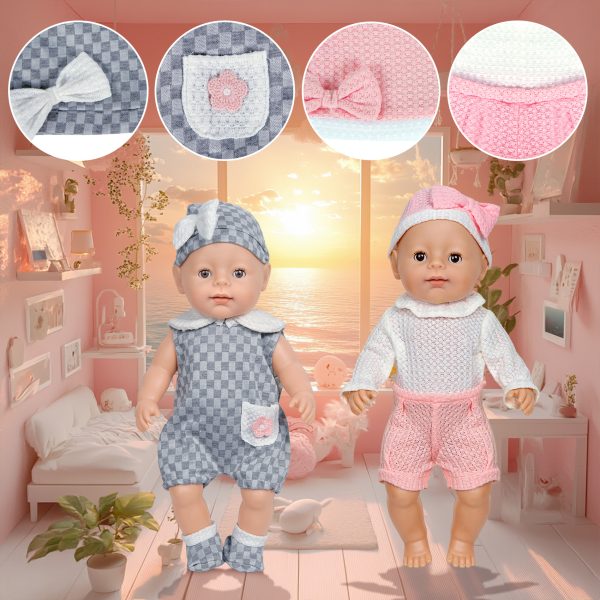 4-18 inch Doll Accessories Dress with Hats Socks Outfits Fits for 43cm New Born - Image 6