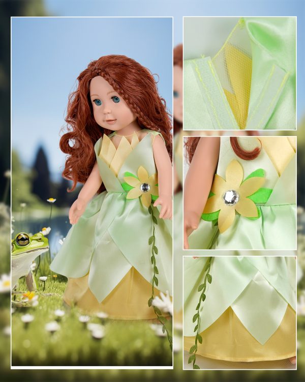 18 inch Doll Clothes Accessories, 6PCS Princess Costume Set with Crown Fits for 18 inch Girl Dolls, Gift for Girl Christmas Birthday Party - Image 5