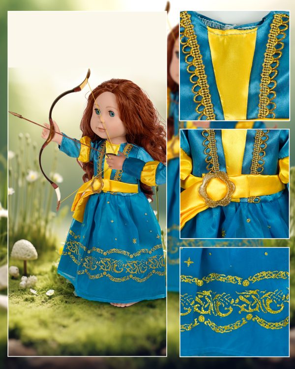 18 inch Doll Clothes Accessories, 6PCS Princess Costume Set with Crown Fits for 18 inch Girl Dolls, Gift for Girl Christmas Birthday Party - Image 4