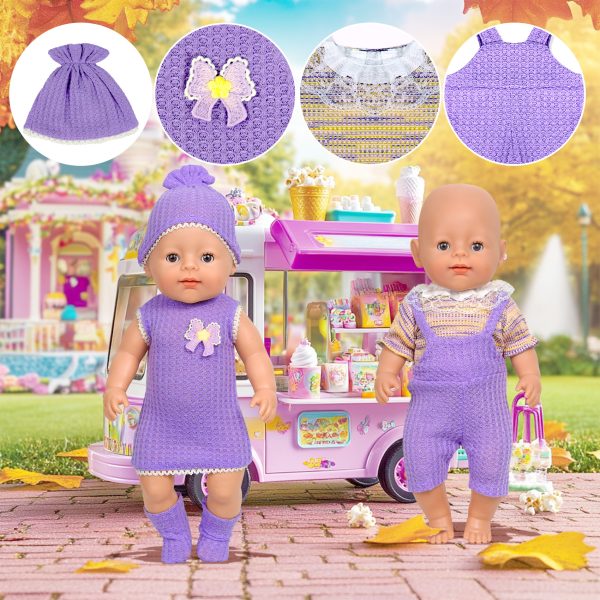 4-18 inch Doll Accessories Dress with Hats Socks Outfits Fits for 43cm New Born - Image 8